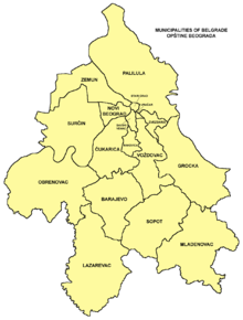 Karte mit Belgrader Gemeinden