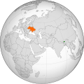   Ukraine / Україна   Bhutan / Бутан Українська: Україна і Бутан на карті. English: Ukraine and Bhutan locator map.