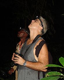 Laurance spotlighting for wildlife in the Congo Basin Billgabon.JPG