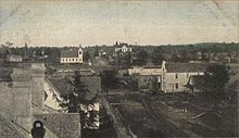 Thomasville before the fire of 1899, looking east down Wilson Avenue. Birdseye view of Thomasville 1880s.jpg