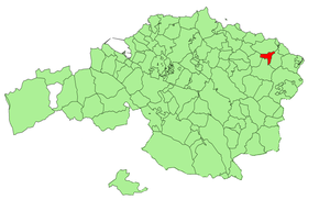 Localização do município de Guizaburuaga na Biscaia