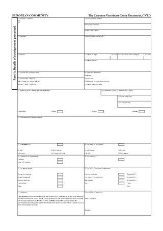 <span class="mw-page-title-main">Common Veterinary Entry Document</span>