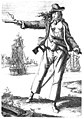 Den irske piratjenta Anne Bonny (1697-1720) iført herreklær med lange, vide sjømannsbukser istedenfor vanlige knebukser.