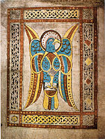 Page from the Book of Dimma with simple interlace borders, 8th century