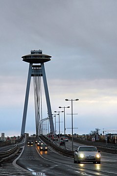 The only bridge being a member of the World Federation of Great Towers: Most SNP, Bratislava, Slovakia