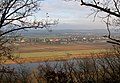 view over the Elbe river to Brockwitz (Coswig), taken from a hill close to Schloss Scharfenberg