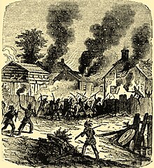 Depiction of the siege of Brookfield, Massachusetts during King Philip's War. Brookfield1.jpg