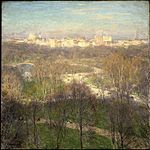 Brooklyn Museum collection: "Early Spring Afternoon – Central Park" (1911) by Willard Leroy Metcalf