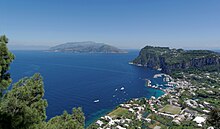 Capri harbor, Italy seen from Anacapri Capri harbour from Anacapri 2013.jpg