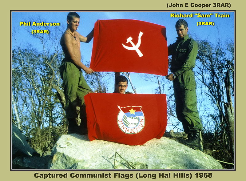 File:Capture communist flags in Long Hai hills, 1968.jpg