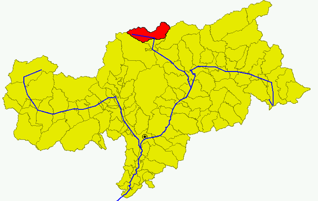 Poziția comunei în cadrul provinciei