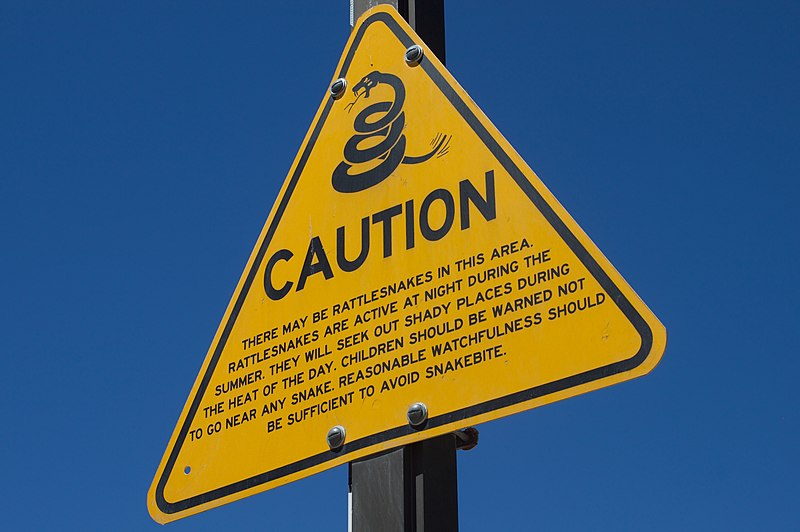 File:Caution, rattlesnakes (sign).jpg