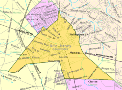 Census Bureau map of Glassboro, New Jersey