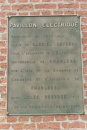 Charleroi - exposition de 1911 - pavillon électrique (plaque).JPG