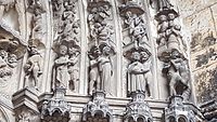 Monsters and devils tempting Christians on the Chartres south portal (early 13th century)