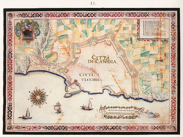 Representation of the city of Candia and the surrounding area by Francesco Basilicata, 1618