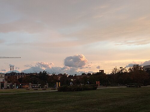 Cloudy sunset in Novi Park