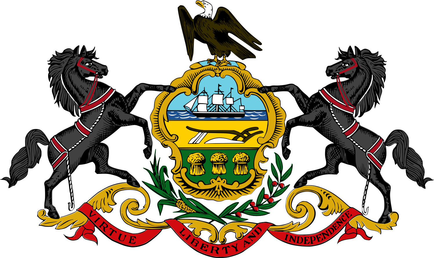 Герб где лев. Флаг штата Пенсильвания. Штат Пенсильвания герб. Пенсильвания герб и флаг. Флаг пенсил.