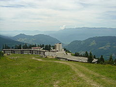 A view of the ski station in summer