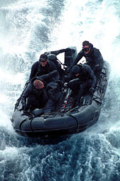 SEAL Team 5 conducts an exercise in a Combat Rubber Raiding Craft in 2000. Combat Rubber Raiding Craft manned by SEAL-Team 5.jpg