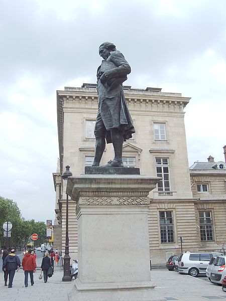 Condorcet's statue by Jacques Perrin, on Quai de Conti in Paris, France