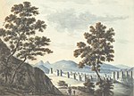 Thumbnail for File:Conway, from the Talycafn road 1795.jpg