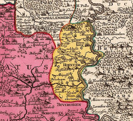Territory of the Princely Abbey of Corvey in the 18th century