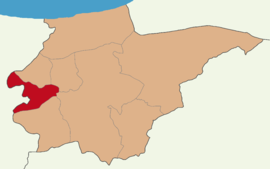 Map showing Gümüşova District in Düzce Province