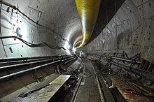 Construction workers check on progress inside a tunnel in the Clean Rivers Project D.C. Water (16108435637).jpg