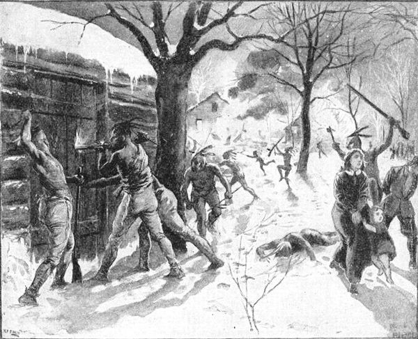 Grand Pré was raided in retaliation for the Raid on Deerfield, depicted here
