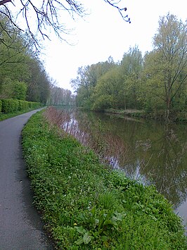 Pad langs de Dender in Aalst en Erembodegem op de fietsroute Denderende Steden