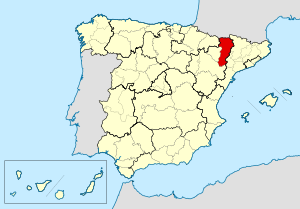 Map of the diocese of Barbastro-Monzón