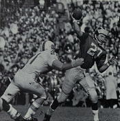 Quarterback Dick Vidmer set a Michigan record with 1,609 passing yards in 1966. Dick Vidmer.png