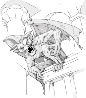 Gargoyle (monster) A fantasy creature inspired by the architectural Gargoyle element