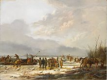 Het door-ijzen van de Karnemelksloot tijdens het beleg van Naarden, 1814