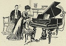 Chickering brand piano pictured in an advertisement in a Indianapolis Maennerchor concert program, March 1912. Drittes Konzert des Indianapolis Maennerchor, 8 Marz 1912 - DPLA - fce808ad6270414b7b7d2c7f0822b305 (page 4) (cropped).jpg