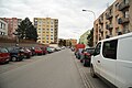 Čeština: Východní pohled na ulici Františka Hrubína v Třebíči, okr. Třebíč. English: East view of Františka Hrubína street in Třebíč, Třebíč District.