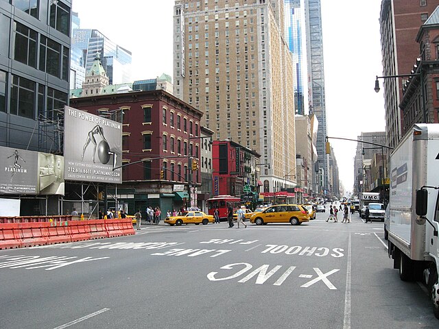 Looking south from Eighth Avenue and 46th Street