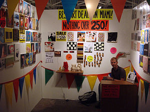 Eric Doeringer's bootleg stand at the Geisai Art Fair in Miami in 2007 Eric Doeringer bootleg stand Miami 2007.jpg