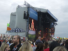 Fatboy Slim on the main stage on Saturday 5 July Fatboy Slim at Wireless Festival 2008.jpg