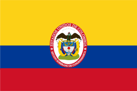 Bandera del Estado Soberano de Cundinamarca, vigente entre el 26 de noviembre de 1861 y el 5 de agosto de 1886.[5]​