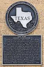 Recorded Texas Historic Landmark plaque Fort Bend County Courthouse RTHL Plaque.jpg