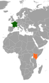 Location map for France and Kenya.