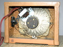 Loudspeaker transformer in old radio Glosnik WFW 2.jpg