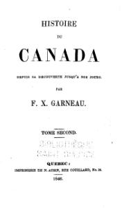 François-Xavier Garneau Histoire du Canada, Tome II, 1846    