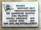 Memorial plaque to Karl Liebknecht 1883 and August Bebel 1884 in Radeberg