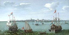 Gezicht op Hoorn (1622) by Hendrick Cornelisz Vroom