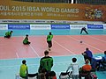 Goalball-2015 IBSA World LTU-JPN M throw.jpg