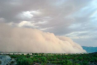 Haboob blowing into Ahwatukee, Phoenix, Arizona, US in 2003