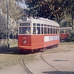 Fyraxlad motorvagn V3, levererad till Hamburg, från slutet av 1930-talet, fotograferad på Museumseisenbahn Schönberger Strand.